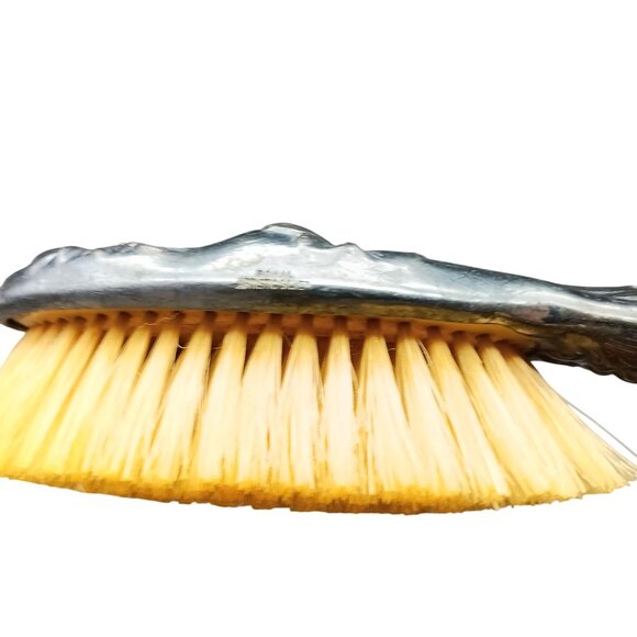 Vintage Royal Artistic Silver Hairbrush With Floral Embossed Design - Picture 3 of 3